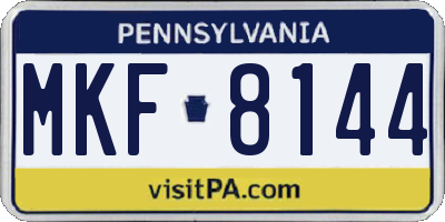 PA license plate MKF8144