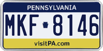 PA license plate MKF8146