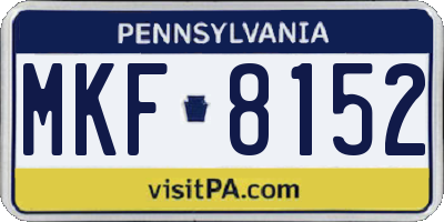 PA license plate MKF8152