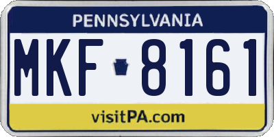 PA license plate MKF8161
