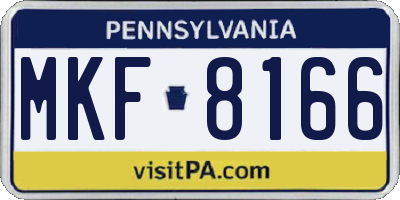 PA license plate MKF8166