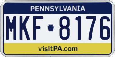 PA license plate MKF8176