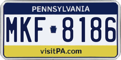 PA license plate MKF8186