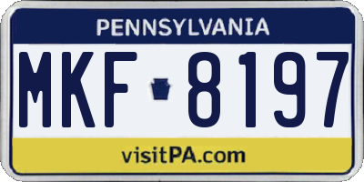 PA license plate MKF8197