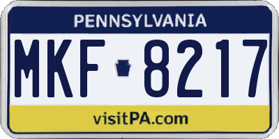 PA license plate MKF8217