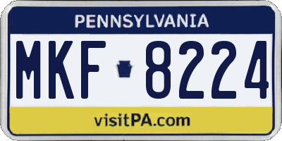 PA license plate MKF8224