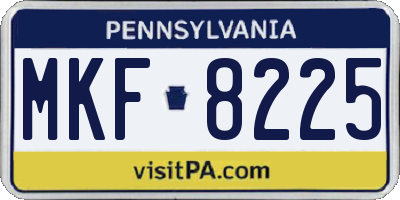 PA license plate MKF8225