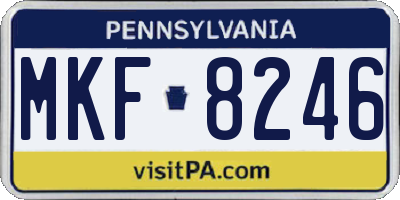 PA license plate MKF8246