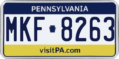 PA license plate MKF8263