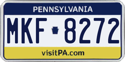 PA license plate MKF8272