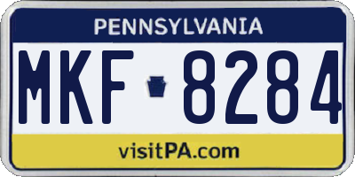 PA license plate MKF8284