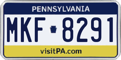 PA license plate MKF8291