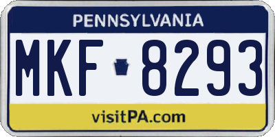 PA license plate MKF8293