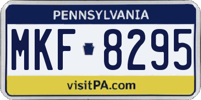 PA license plate MKF8295