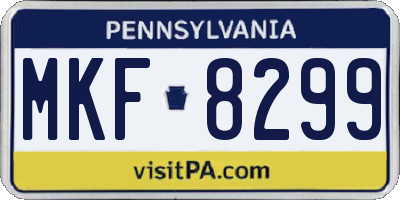 PA license plate MKF8299