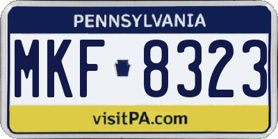PA license plate MKF8323