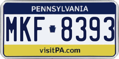 PA license plate MKF8393