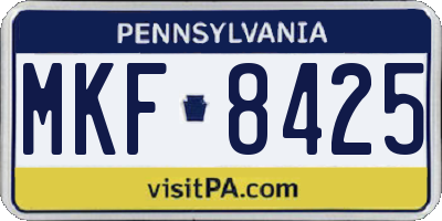 PA license plate MKF8425