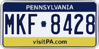PA license plate MKF8428