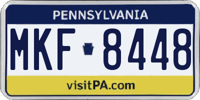 PA license plate MKF8448