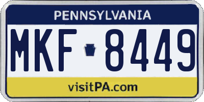PA license plate MKF8449