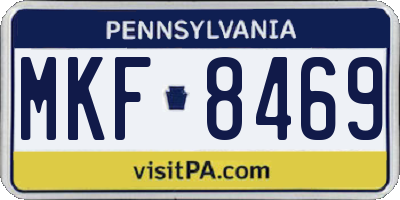 PA license plate MKF8469
