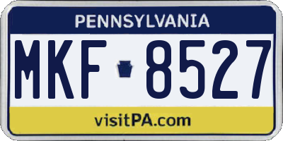 PA license plate MKF8527