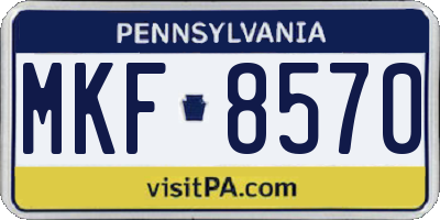 PA license plate MKF8570