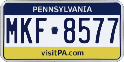 PA license plate MKF8577