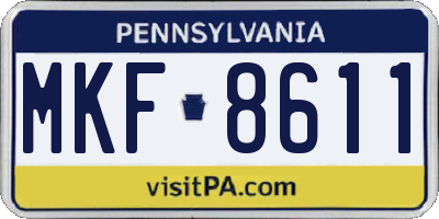PA license plate MKF8611