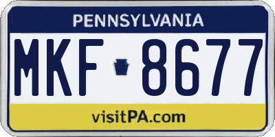 PA license plate MKF8677
