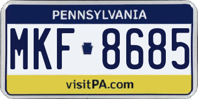 PA license plate MKF8685