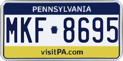 PA license plate MKF8695