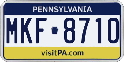 PA license plate MKF8710