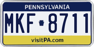 PA license plate MKF8711