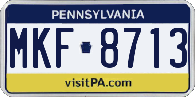 PA license plate MKF8713
