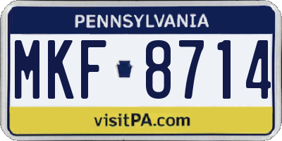 PA license plate MKF8714