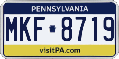 PA license plate MKF8719