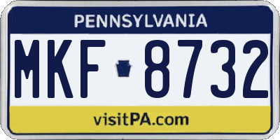 PA license plate MKF8732
