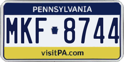 PA license plate MKF8744