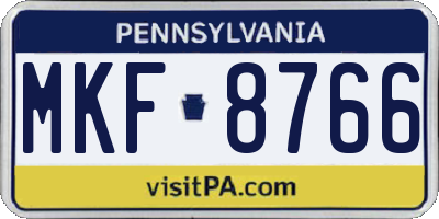 PA license plate MKF8766
