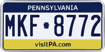 PA license plate MKF8772