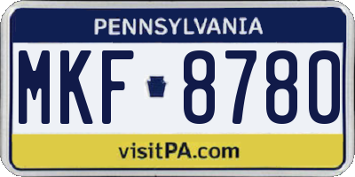 PA license plate MKF8780