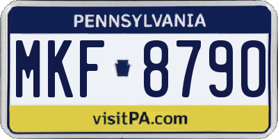 PA license plate MKF8790