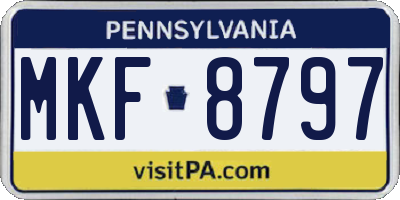 PA license plate MKF8797