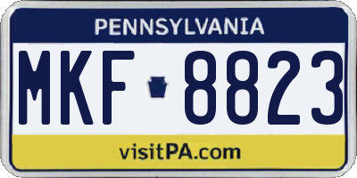 PA license plate MKF8823