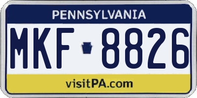 PA license plate MKF8826