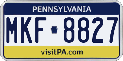 PA license plate MKF8827