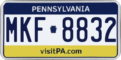 PA license plate MKF8832