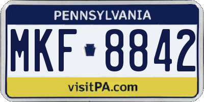 PA license plate MKF8842